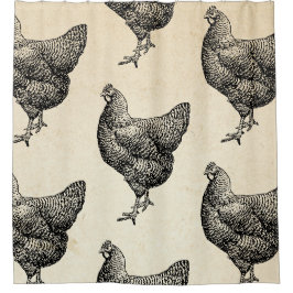 Classic Barred Plymouth Rock Chicken Hen Duschvorhang
