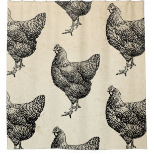 Classic Barred Plymouth Rock Chicken Hen Duschvorhang