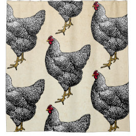 Classic Barred Plymouth Rock Chicken Hen Duschvorhang