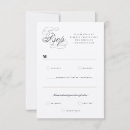 Classic Bars Lines Double Monogram Wedding RSVP Einladung