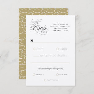Classic Bars Lines Double Monogram Wedding RSVP Einladung