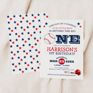 Classic Baseball Kids 1. Geburtstag Einladung