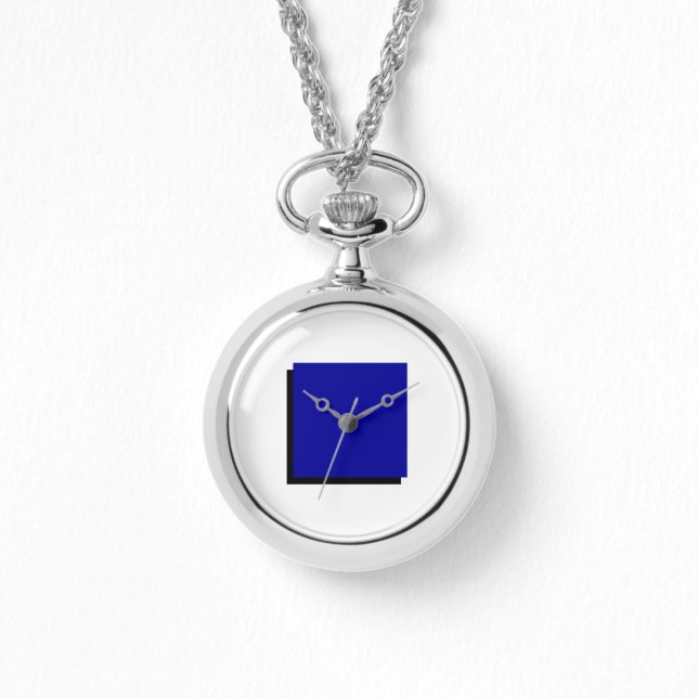 Classic Bauhaus Art Blue Square Armbanduhr (Vorderseite)