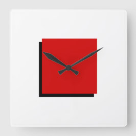 Classic Bauhaus Design Red Quadratische Wanduhr
