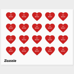Classic Be Mine Red Valetines Day Herz-Aufkleber