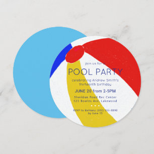 Classic Beach Ball Party Geburtstag Einladung
