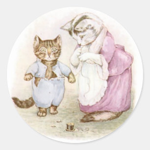 Classic Beatrix Potter Niedlich Kitten Runder Aufkleber
