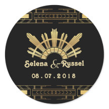 Classic Beauty Art Deco Hochzeitsfeier Siegel