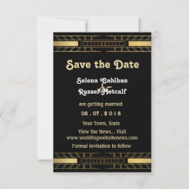 Classic Beauty Art Deco Save the Date Einladung