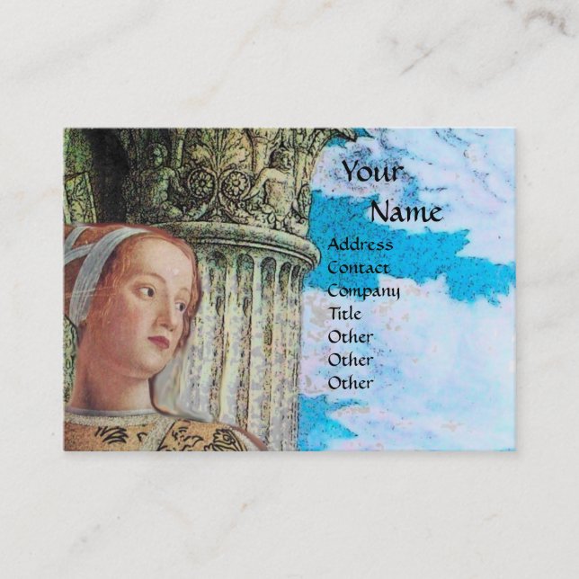 CLASSIC BEAUTY MONOGRAM , antik hell blau Visitenkarte (Vorderseite)