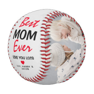 Classic 'Best Mama Ever' 2 Foto Geschenk Baseball
