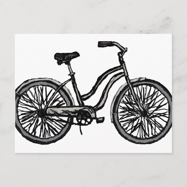 Classic Bicycle, Line Zeichnend Produkte Postkarte (Vorderseite)