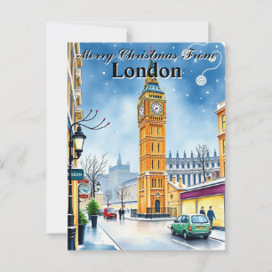 Classic Big Ben London Weihnachten Vintag Postkarte