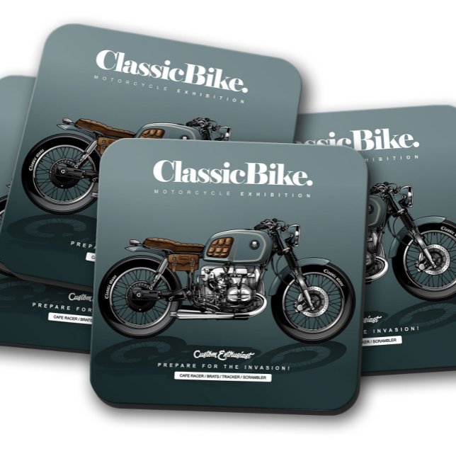 Classic Bike Coaster | Motorcycle Coaster Set  Glasuntersetzer (Von Creator hochgeladen)