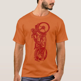 Classic Biker Vintag Retro Black Motorrad Red M T-Shirt