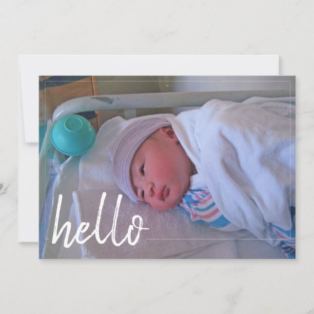 Classic Birth Announcement Dankeschön Card Ankündigung (Vorderseite)