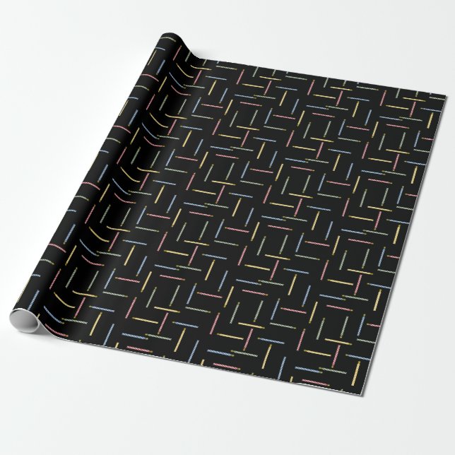 Classic Birthday Candles - Black Wrapping Paper Geschenkpapier (Ungerollt)