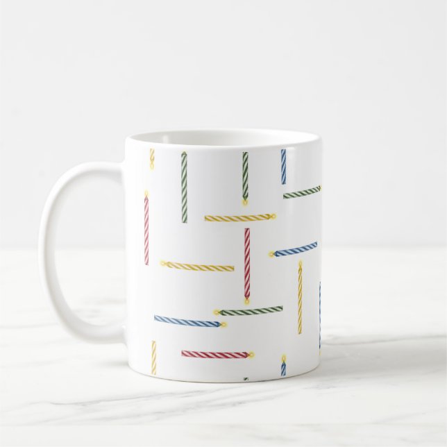 Classic Birthday Candles - White Coffee Tasse (Links)