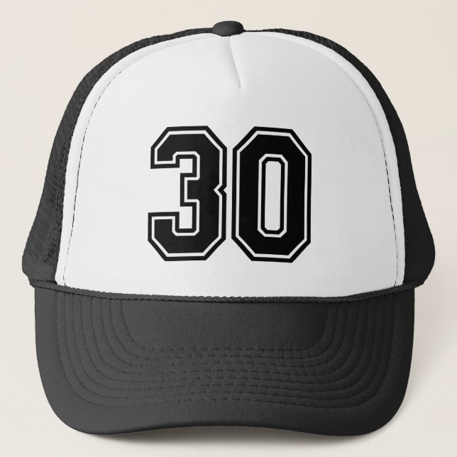 Classic Black 30. Geburtstag Party Trucker Hat Truckerkappe (Vorderseite)