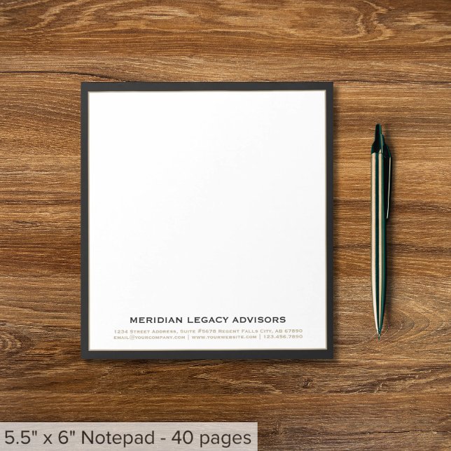 Classic Black and Gold Business Notepad Notizblock (Von Creator hochgeladen)