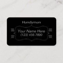 Classic Black and Gray Handyman Business Card