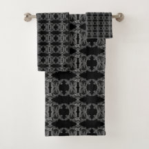 Classic Black and Silver Gray Bath Handtücher