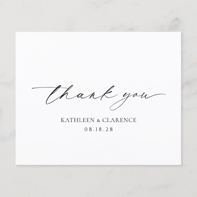 Classic Black and White Budget Hochzeit Vielen Dan Flyer (Vorne)