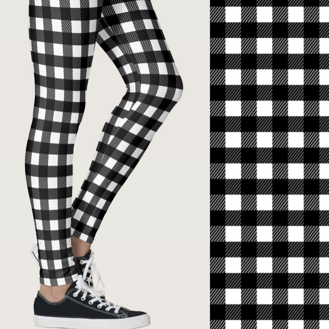 Classic black and white buffalo plaid patterned leggings (Von Creator hochgeladen)