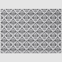Classic Black and White Damask Textile Pattern Seidenpapier