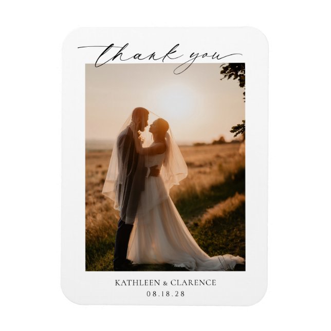 Classic Black and White Elegante Wedding Vielen Da Magnet (Vertikal)