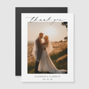 Classic Black and White Elegante Wedding Vielen Da Magneteinladung