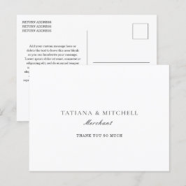 Classic Black and White Elegante Wedding Vielen Da Postkarte