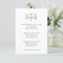 Classic Black and White Modern Wedding Begleitkarte
