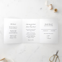 Classic Black and White Timeless Wedding Dreifach Gefaltete Einladung