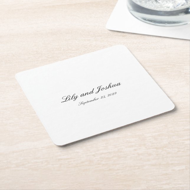 Classic Black and White Timeless Wedding Rechteckiger Pappuntersetzer (angewinkelt)