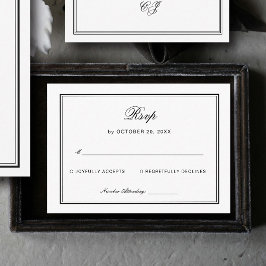 Classic Black and White Wedding Response Begleitkarte