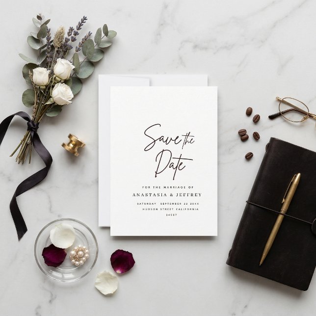 classic black and white whimsical save the date (Von Creator hochgeladen)