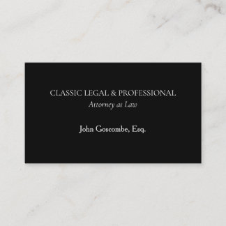 Classic Black Attorney Business Card | Ultra-Class Visitenkarte