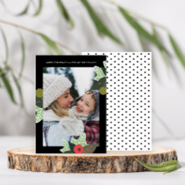 Classic Black Botanical Frame Foto Weihnachten