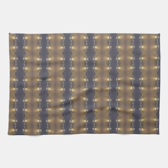 Classic Black Brown Gold Streifen und Plätze Handtuch (Horizontal)
