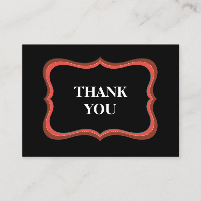 Classic Black Danke Business Card Visitenkarte (Vorderseite)