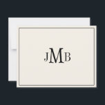 Classic Black & Ecru Mit Monogramm Wohnung Dankeskarte<br><div class="desc">Klassische, elegante, berufliche, fette Briefe mit Monogramm Dankeschön-Karte, ideal für Geschäftskorrespondenz. Das sind flache Mitteilungskarten. Wenn Sie geklappte Karten gewollt haben, gehen Sie zum unteren Ende der Seite, wo es steht "Transfer dieses Design" und wählen Sie Geflossen danke Karte.</div>