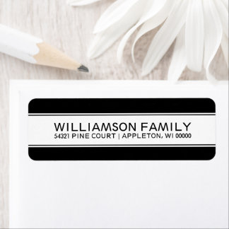 Classic Black Family oder Business Address Label