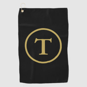Classic Black & Gold Mit Monogramm Golfhandtuch