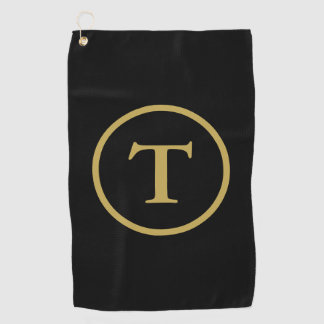 Classic Black & Gold Mit Monogramm Golfhandtuch