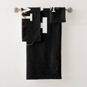 Classic Black Gold Trendy Nom du monogramme