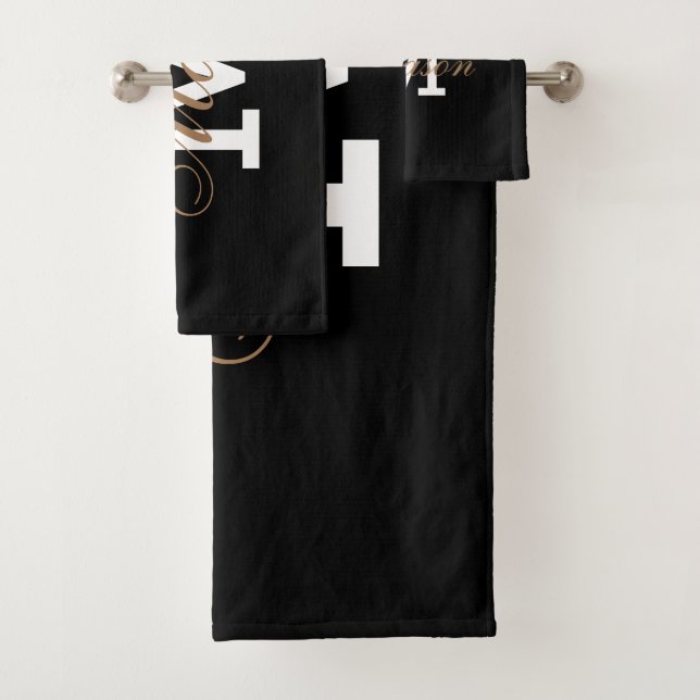 Classic Black Gold Trendy Nom du monogramme (En situation)