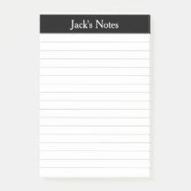 Classic Black Gray Lined Personalisiert