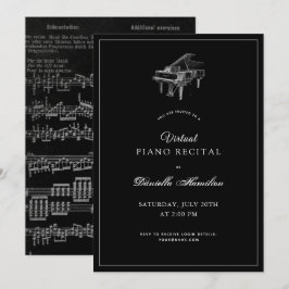 Classic Black Piano Virtual Erwägungsgrund Einladu Einladung