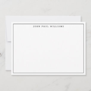 Classic Black Simple Modern Minimalistisch Thin Bo Mitteilungskarte
